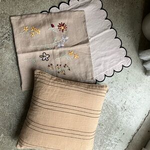 Arhaus Down Filled Throw Pillow and 2 extra covers by Pottery Barn and H&M